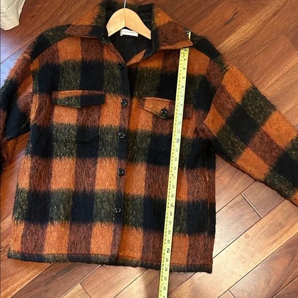 Anine Bing Orange and Black Plaid Jacket - Picture 7 of 11